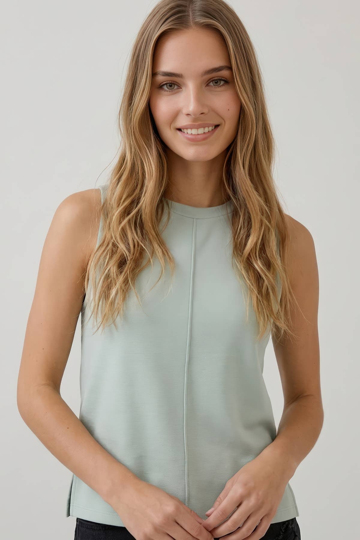 BRUSHED MODAL SLEEVELESS SWING TOP