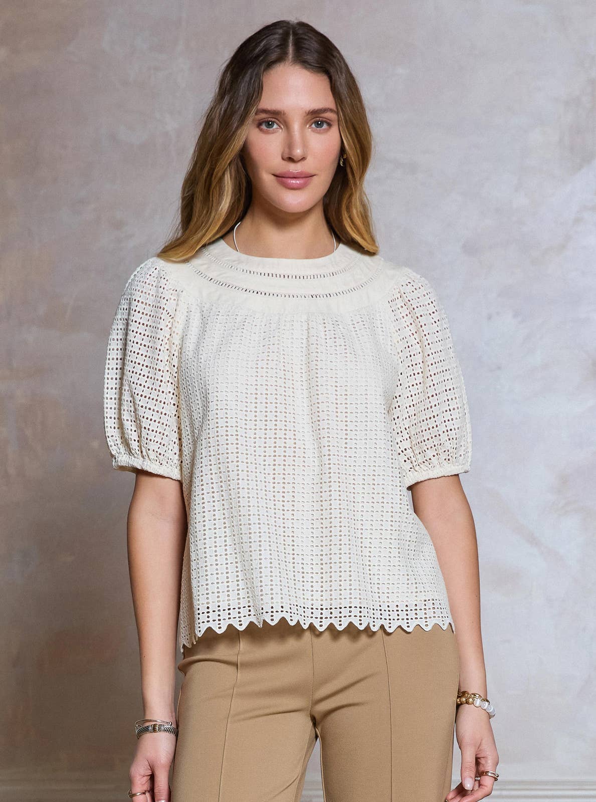 Eyelet Embroidery Blouse