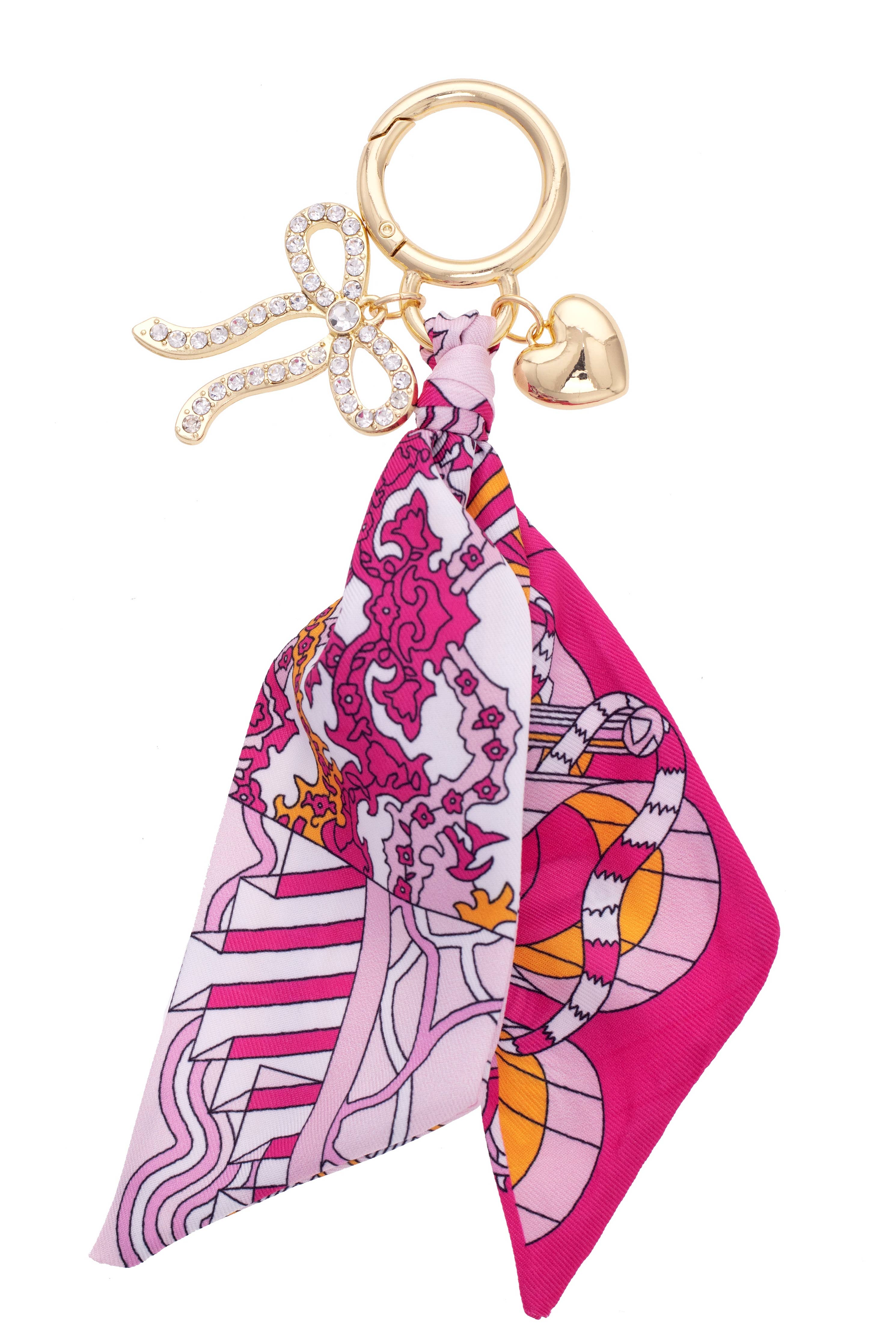 Carley Pave Bow Scarf Bag Charm