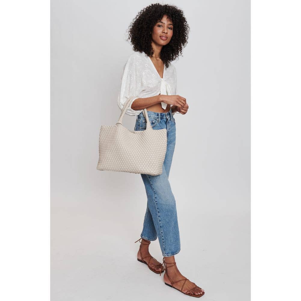 Solana Woven Vegan Leather Tote