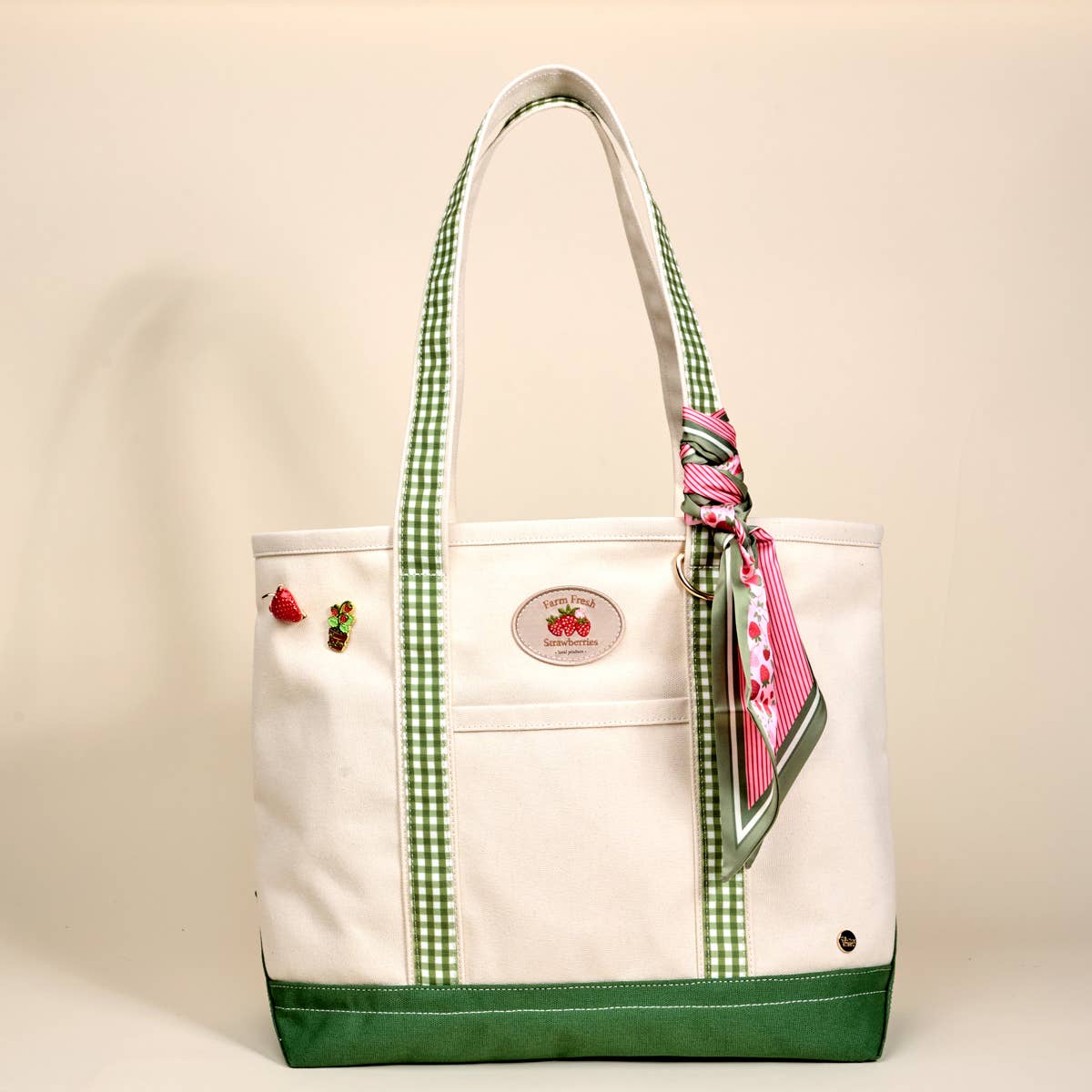 The Darling Canvas Tote Bag-Strawberry Fields