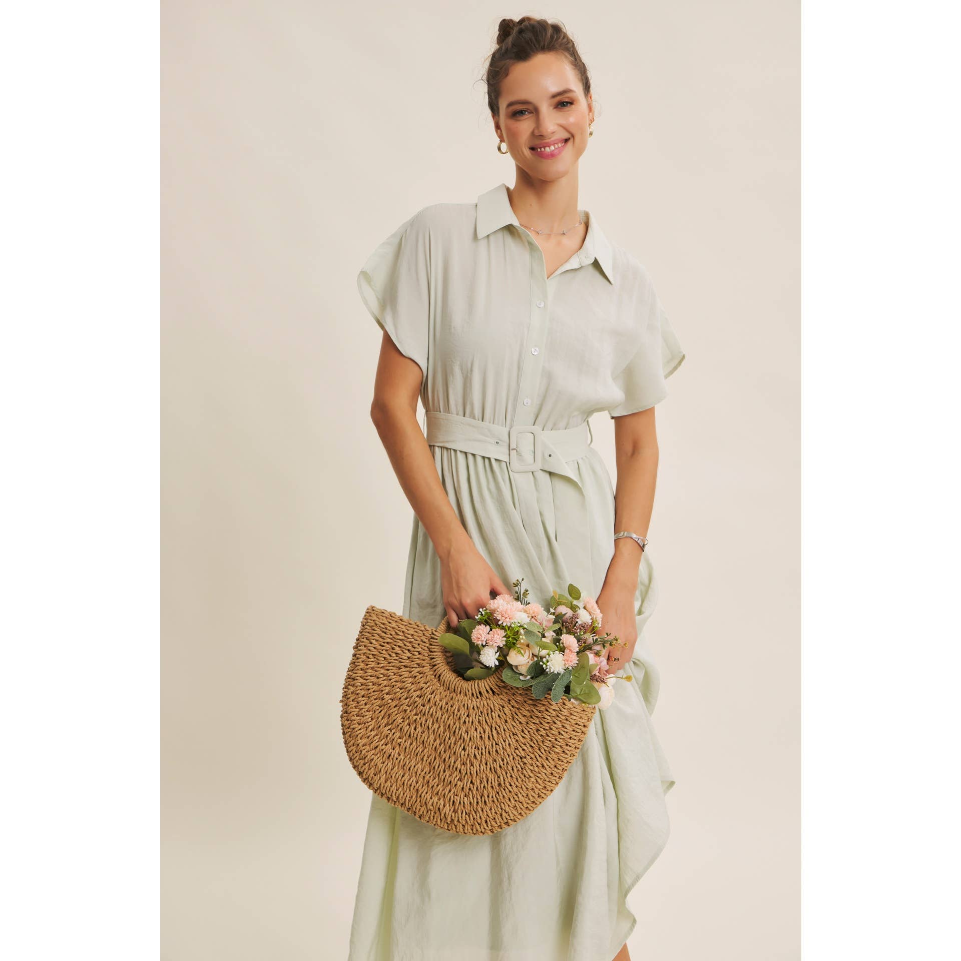 MIDI DRESS WITH BELT