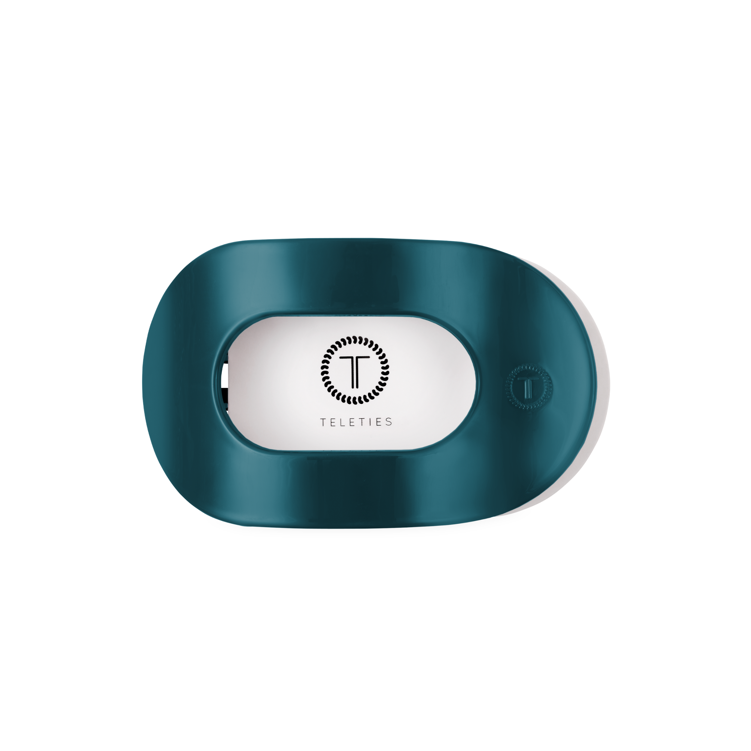 Teal With It Medium Flat Round Hair Clip