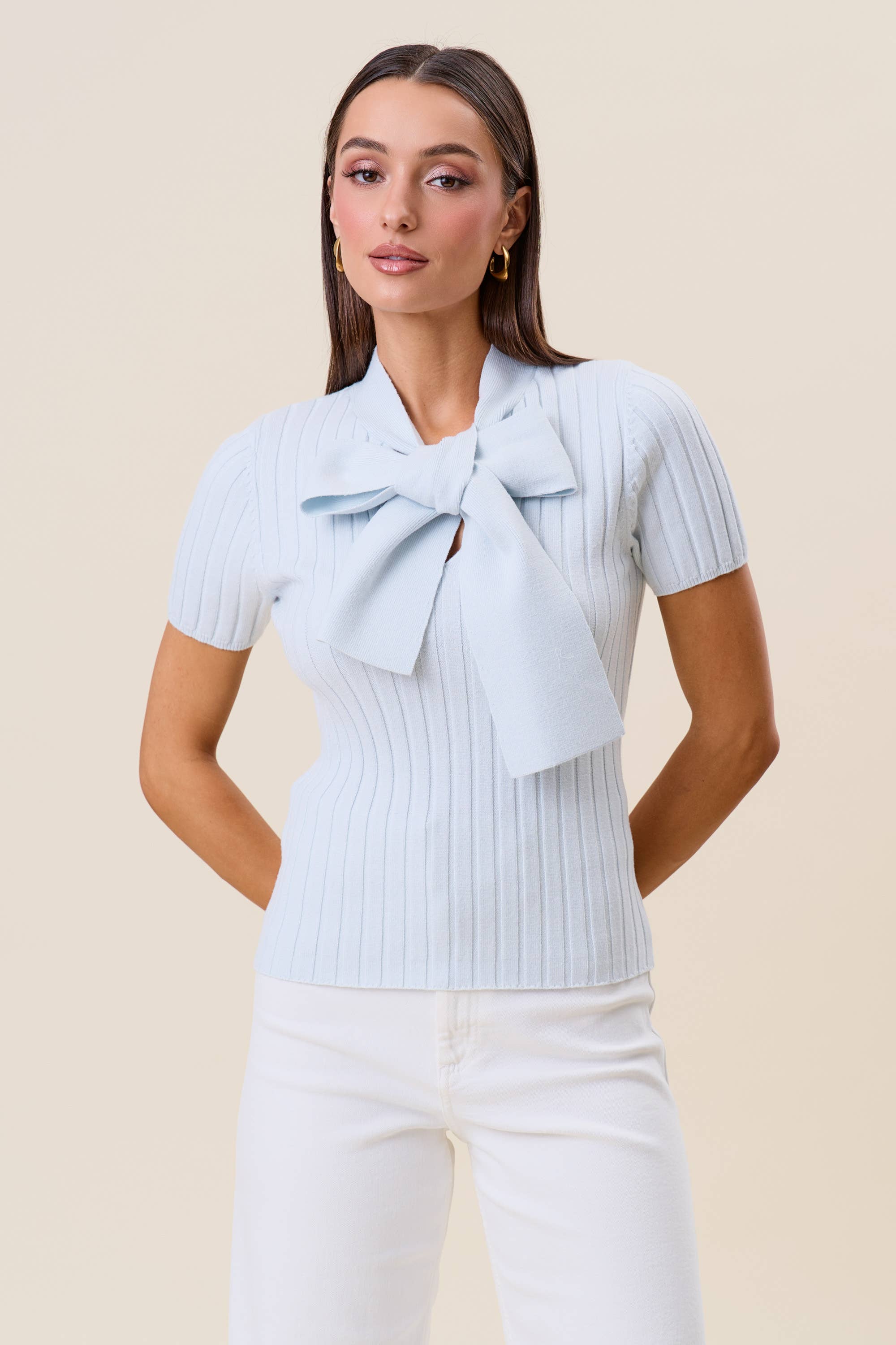 Tie Neck Knit Top