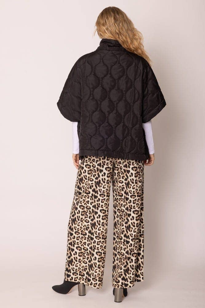 Quarter Zip Quilted Puffer Poncho