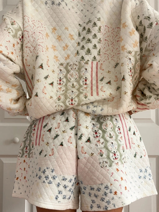 Christmas Holiday Quilted Shorts - Preorder ships October