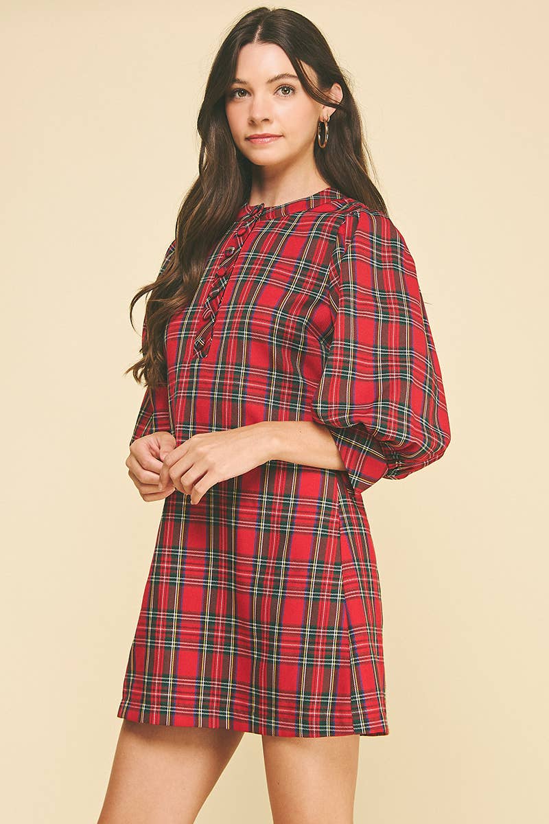 PLAID MINI DRESS