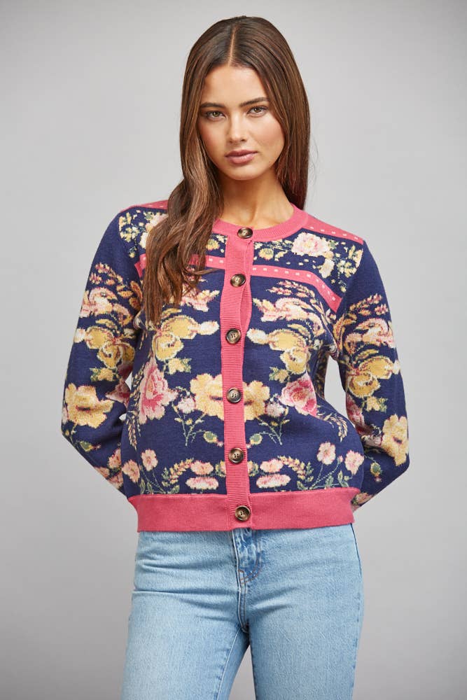 JACQUARD KNIT CARDIGAN