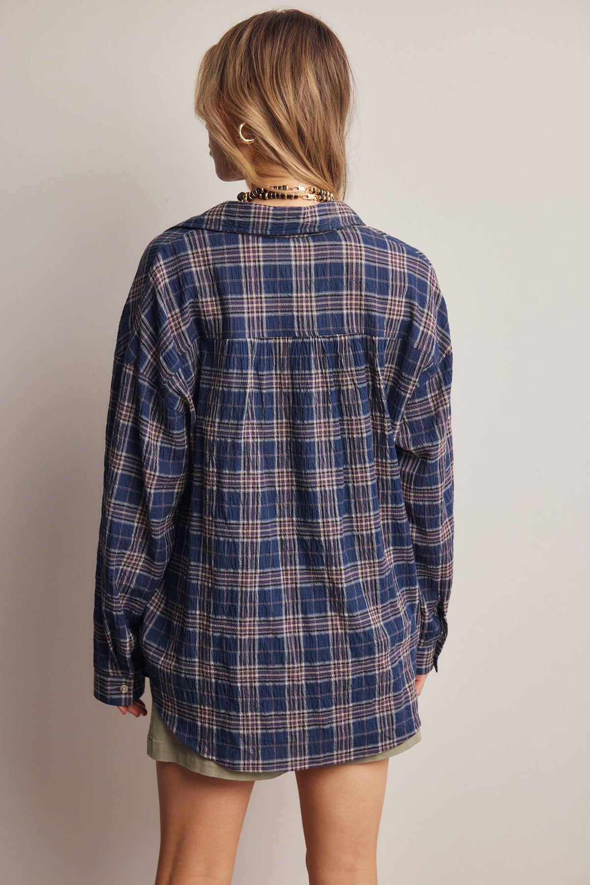 Soft Plaid Button-Up Shirt