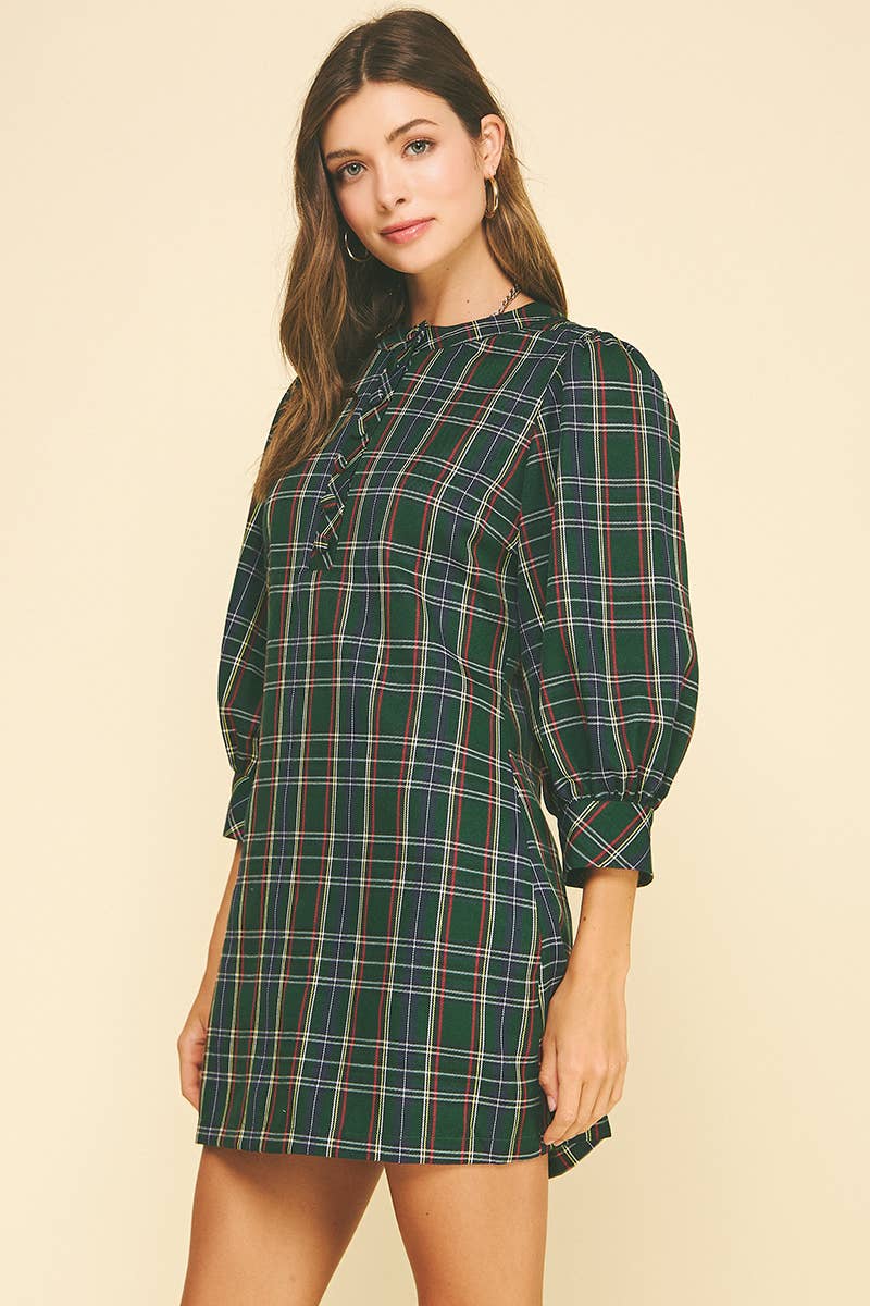 PLAID MINI DRESS