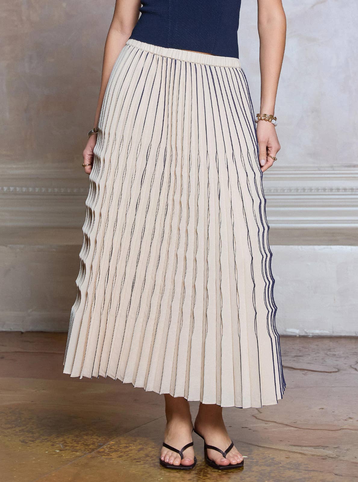 Pleated Midi Skirt