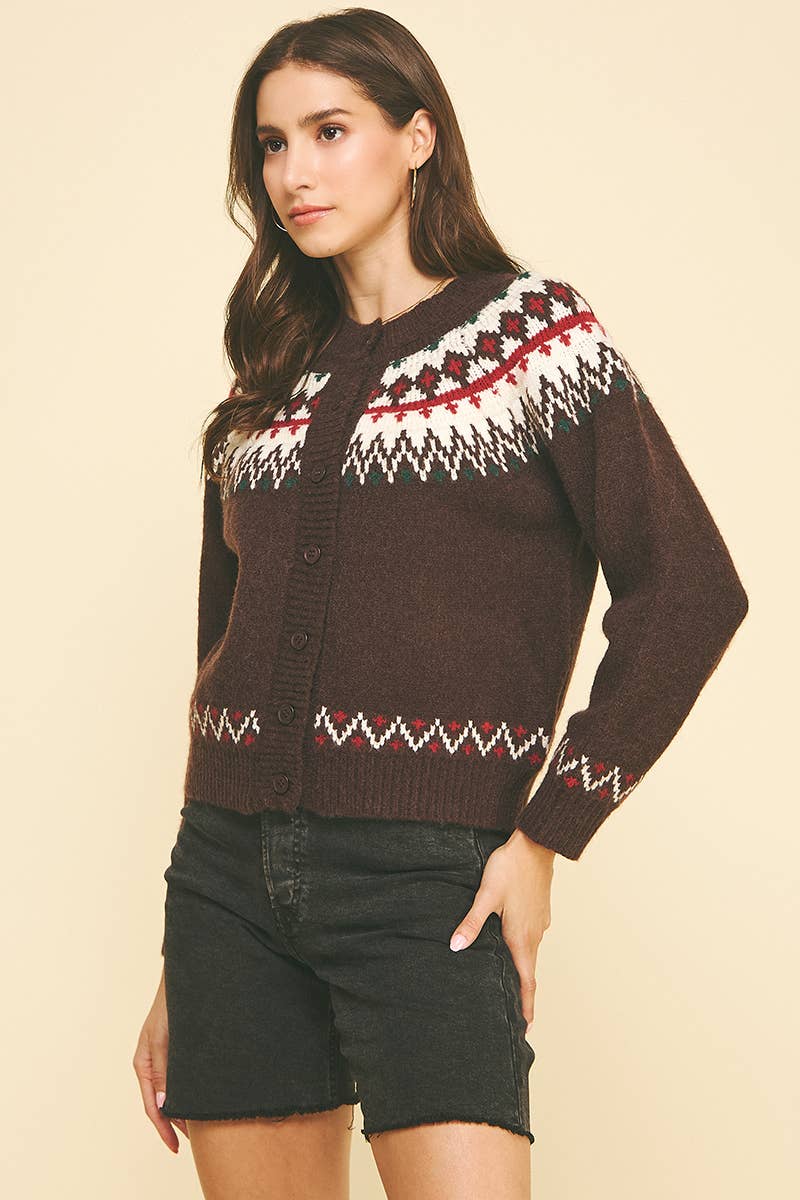 NORDIC PATTERN CARDIGAN