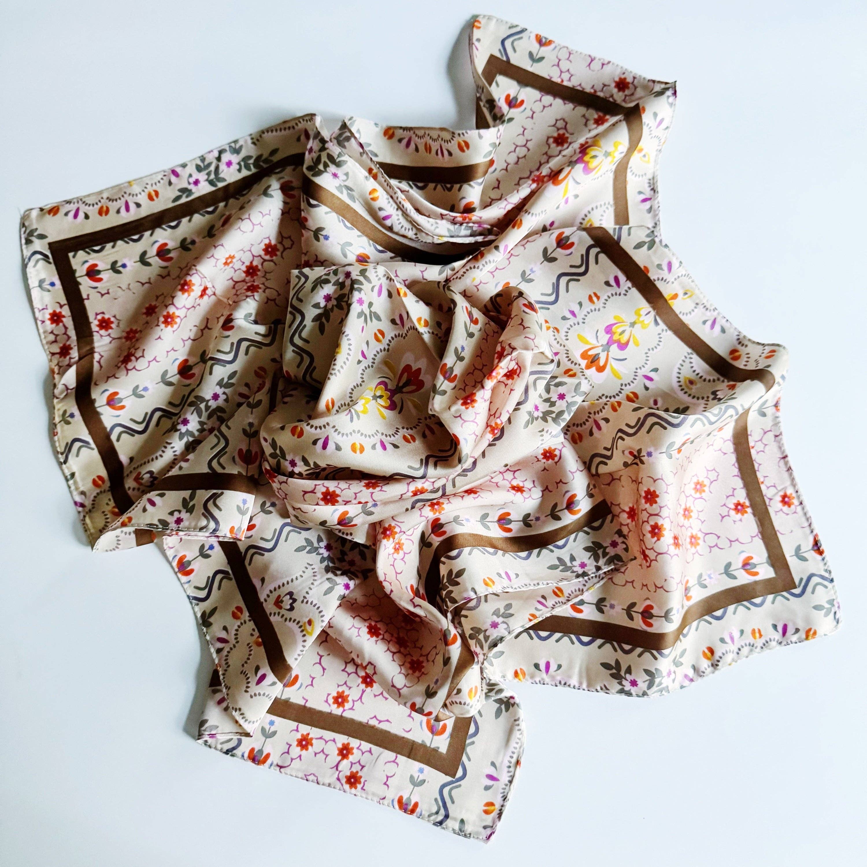 Silky Muse Satin Square Scarf