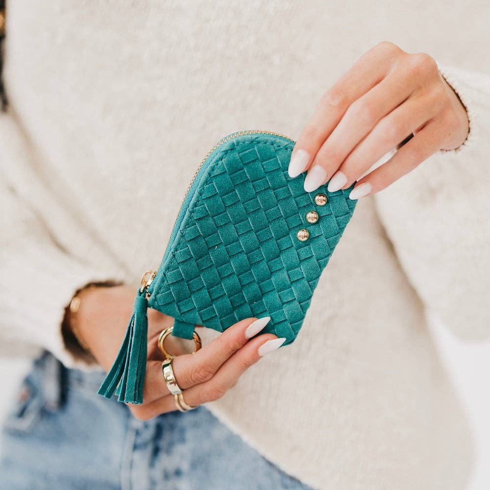 Suede Paris Card Wallet