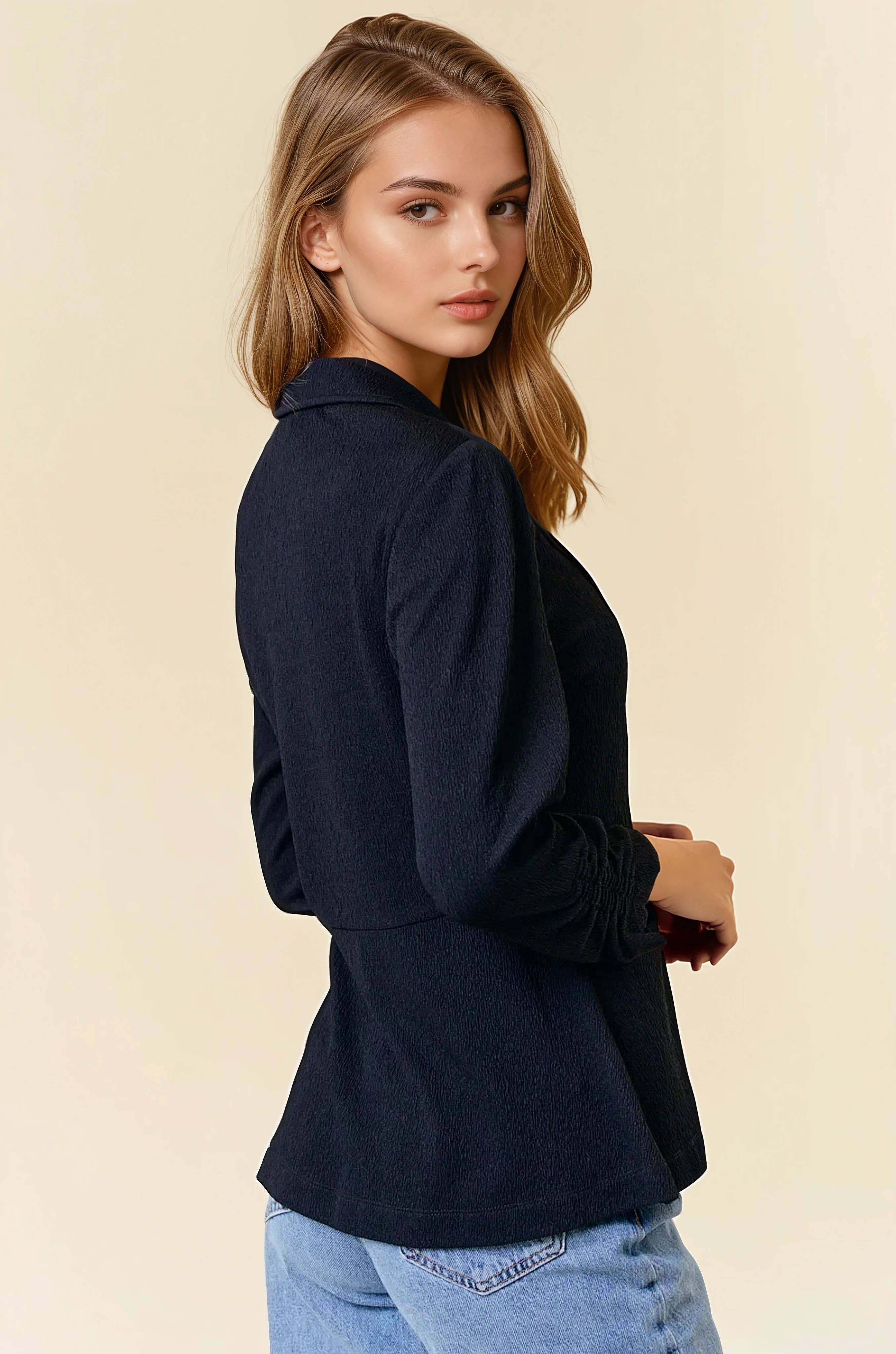 Cinched Sleeve Blazer