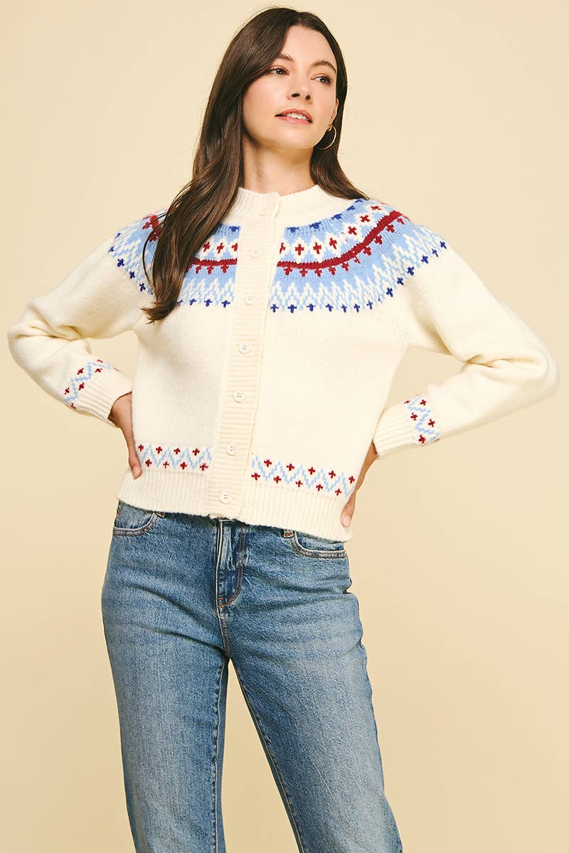 NORDIC PATTERN CARDIGAN