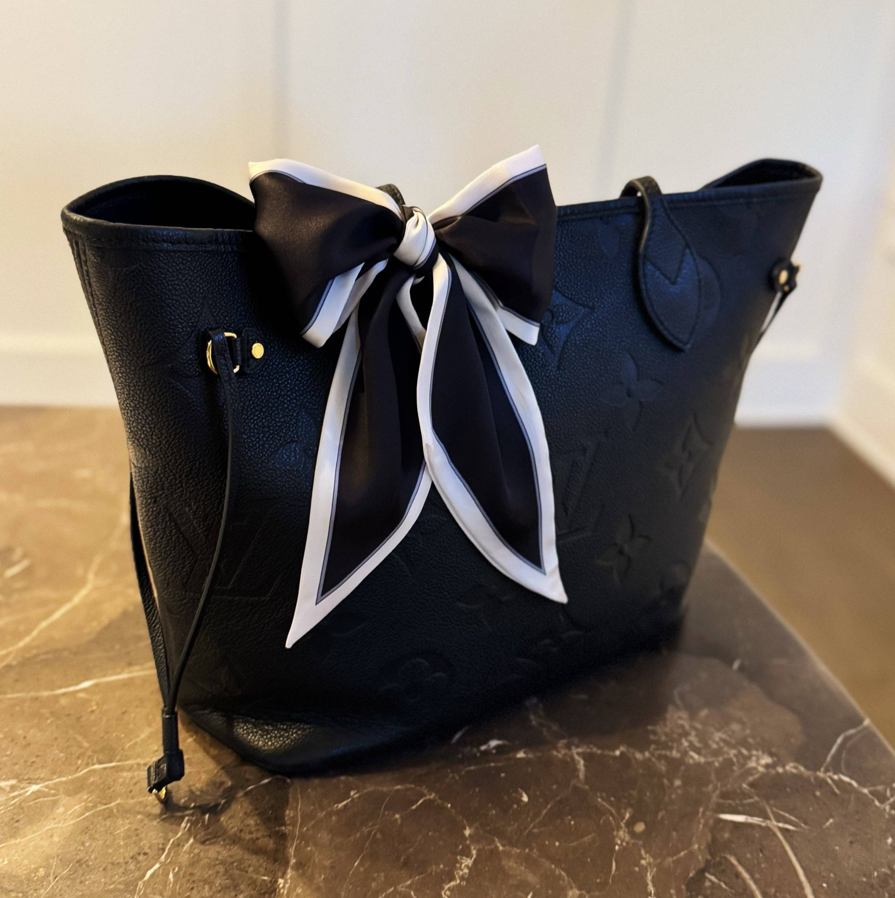 Chic Contrast Edge Ribbon Scarf – Stylish Accent for Bags, Hair & More