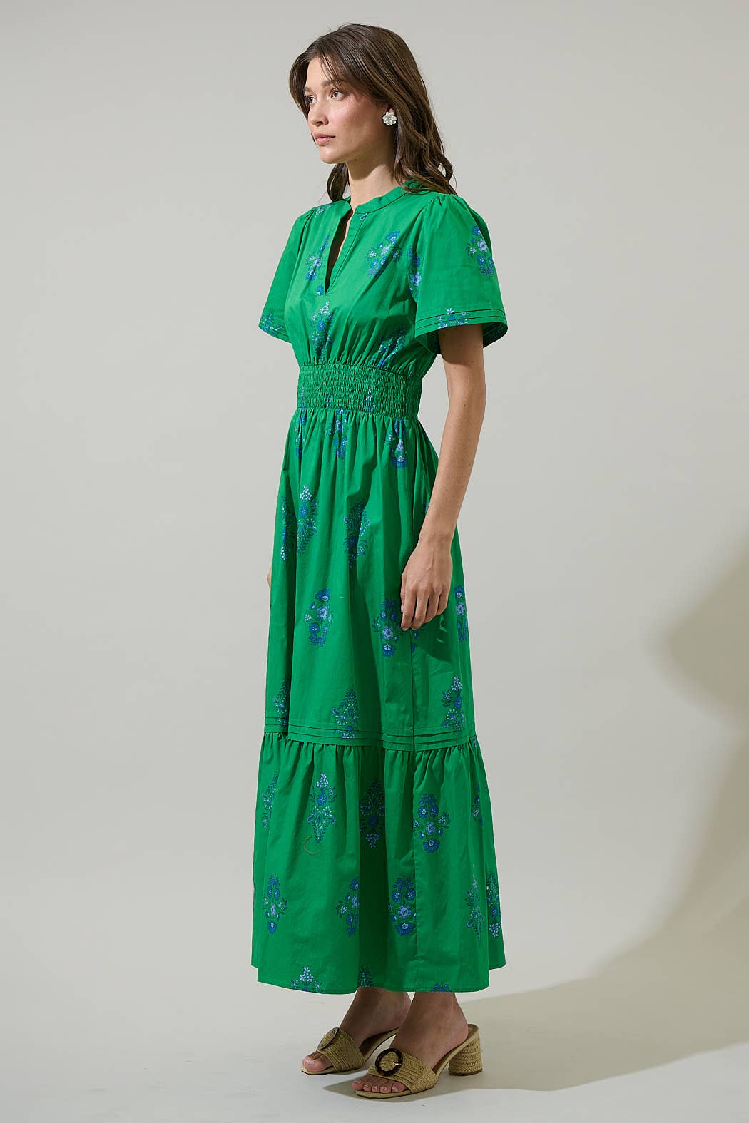 Halina Floral Poplin Maxi Dress