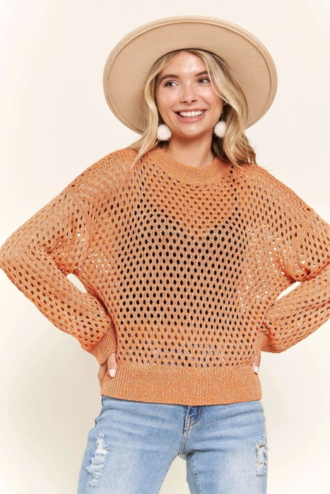 Orange Crochet Sweater