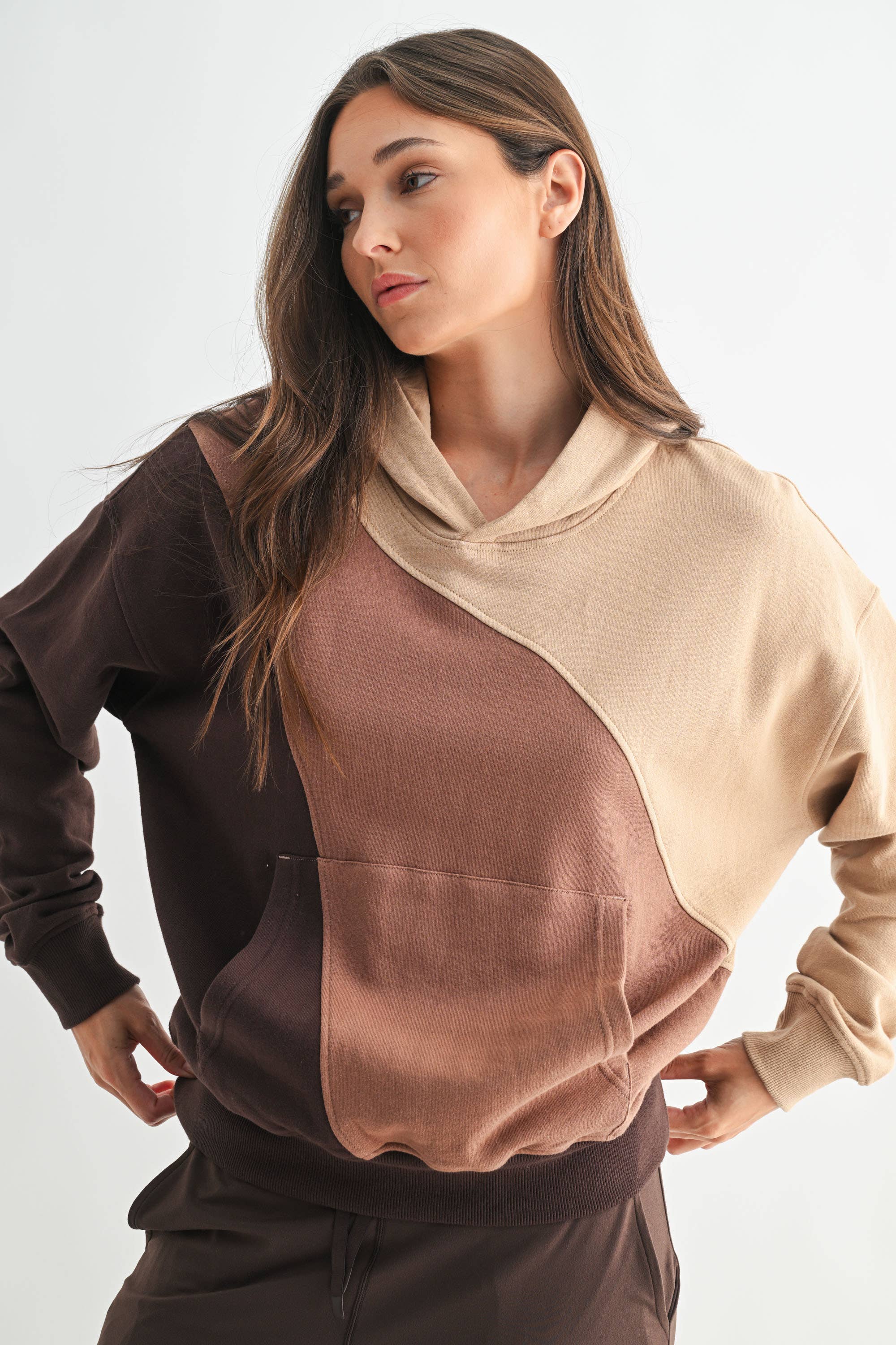 Cozy Color Fade Stripe Hoodie