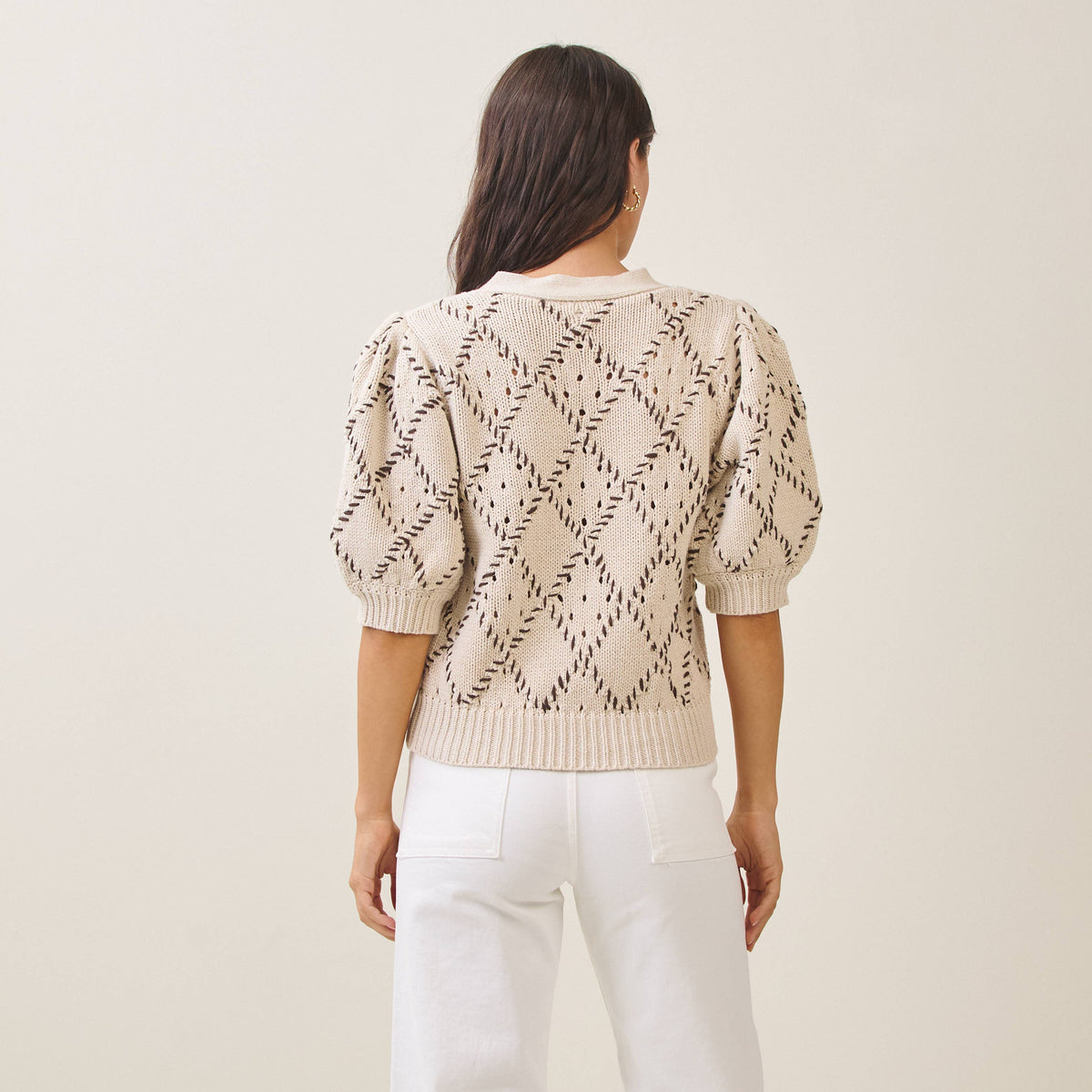 Whipstitch Diamond Cardigan