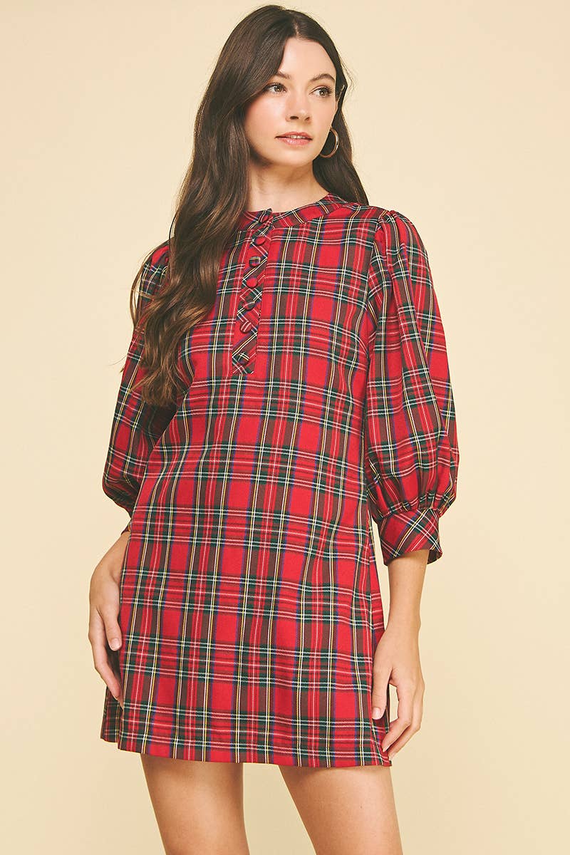 PLAID MINI DRESS