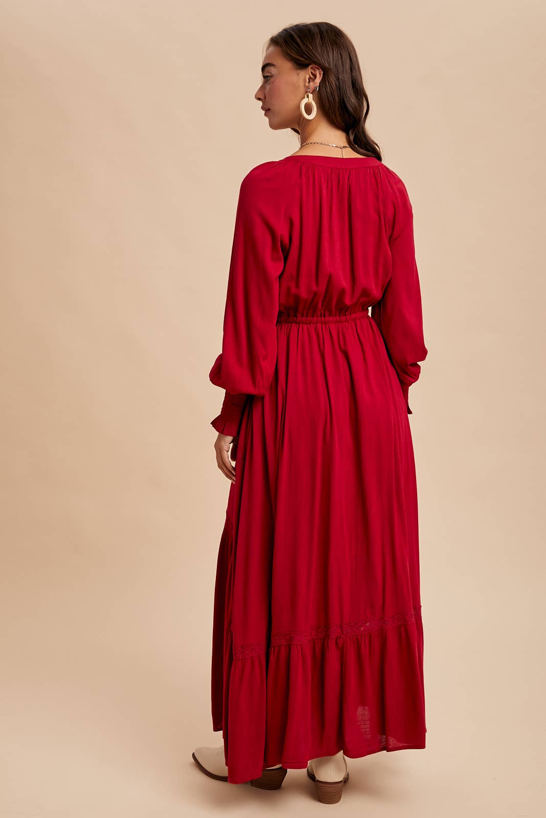 LACE INSET MAXI DRESS