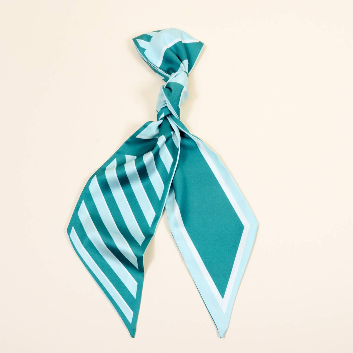 Twirl & Tie Scarf Accessory–Sicily Stripes Teal