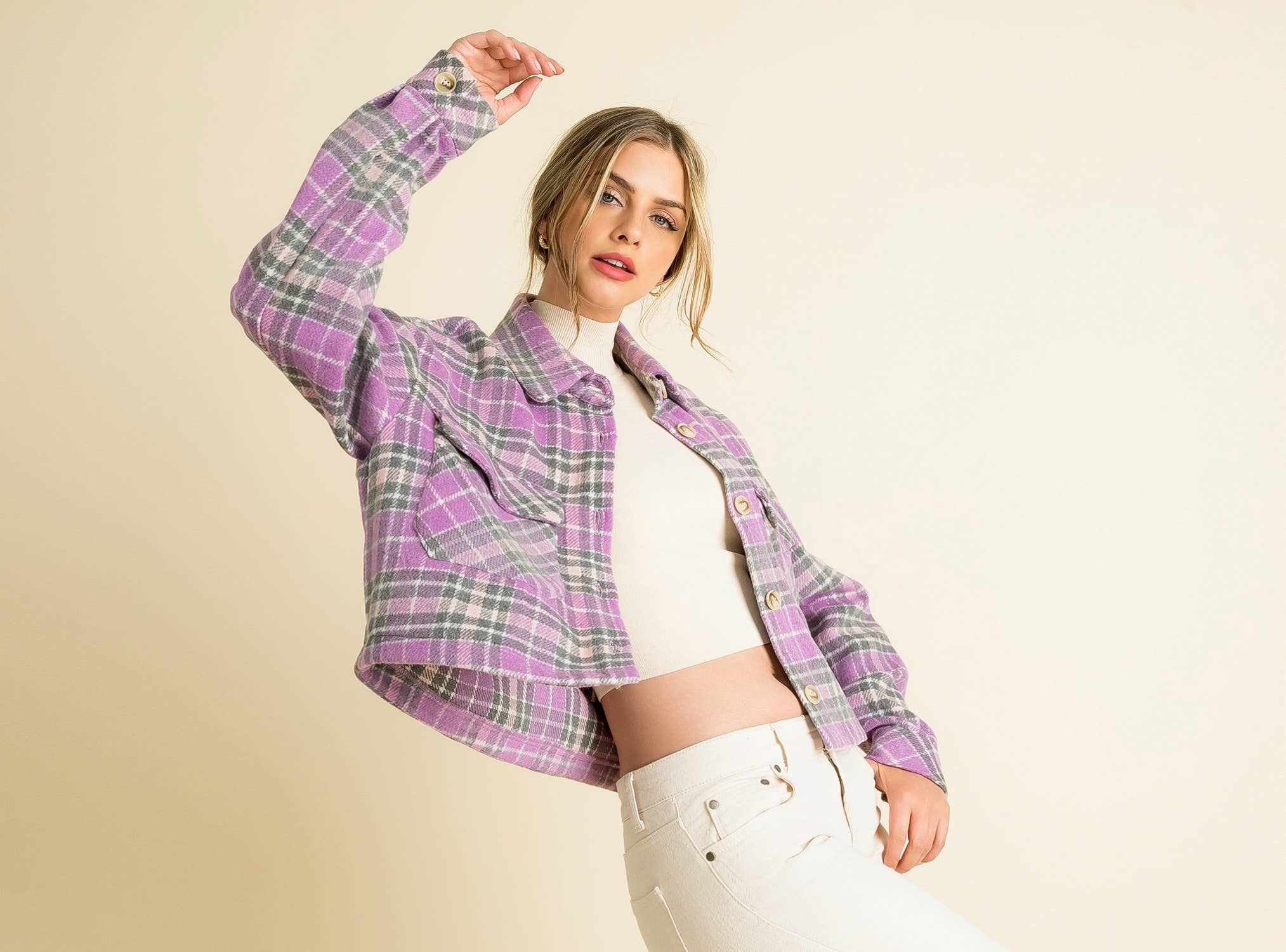 Plaid Cropped Shacket
