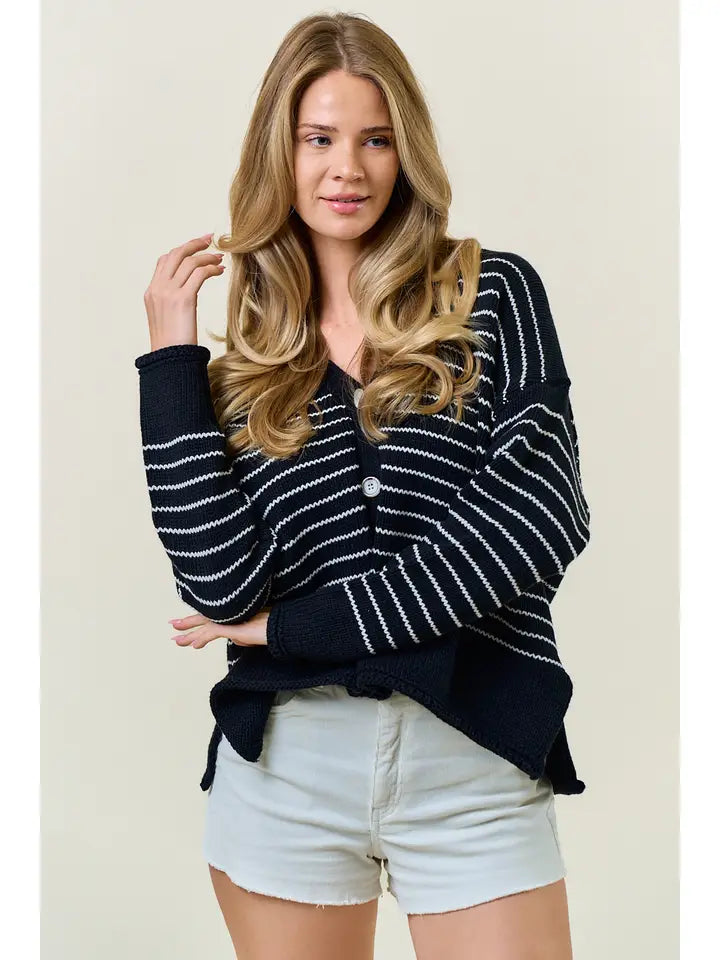 Striped Knit Cardigan