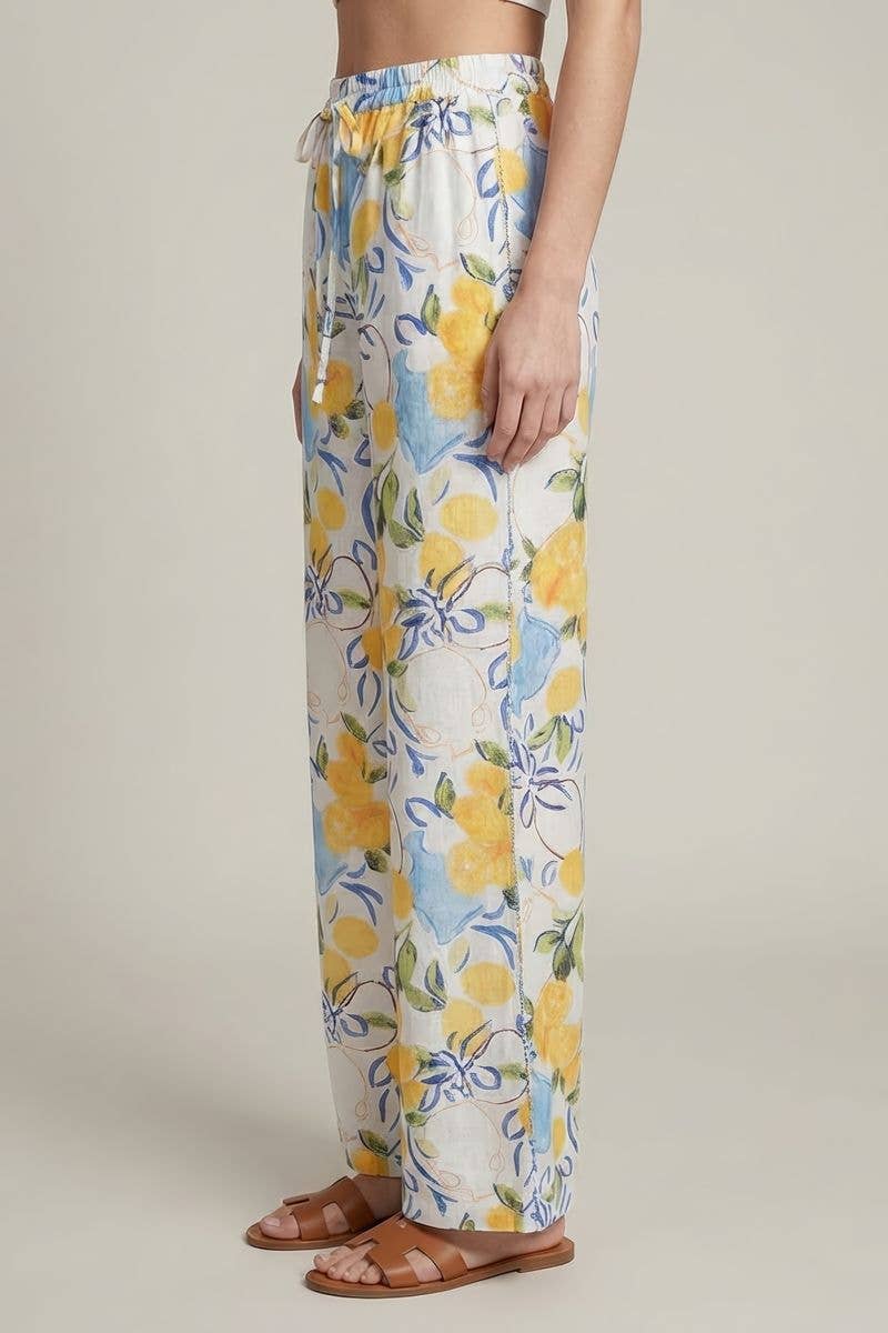 ARTISTIC LEMON WIDE LEG PANTS