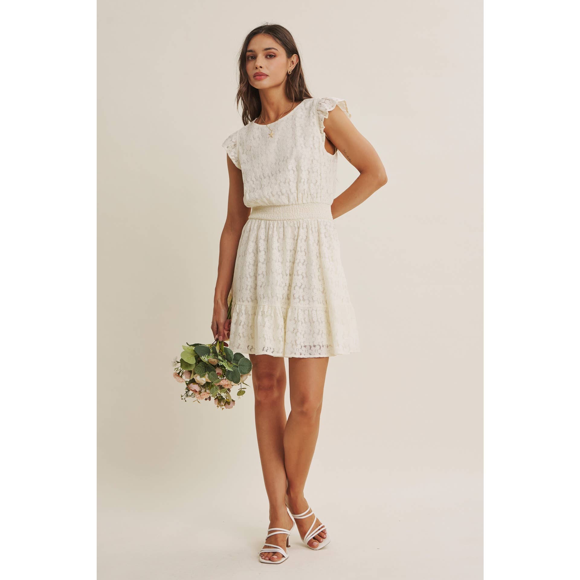 DELICATE LACE MINI DRESS