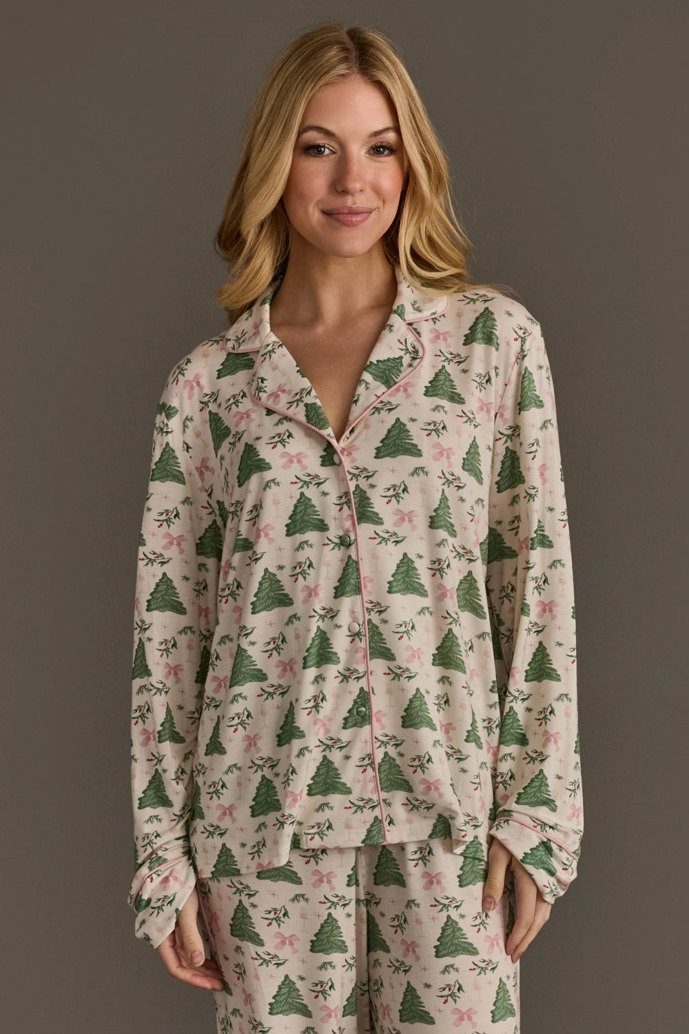 Trees & Bows Jersey Pajama Set