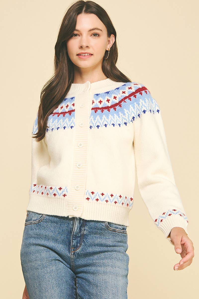 NORDIC PATTERN CARDIGAN