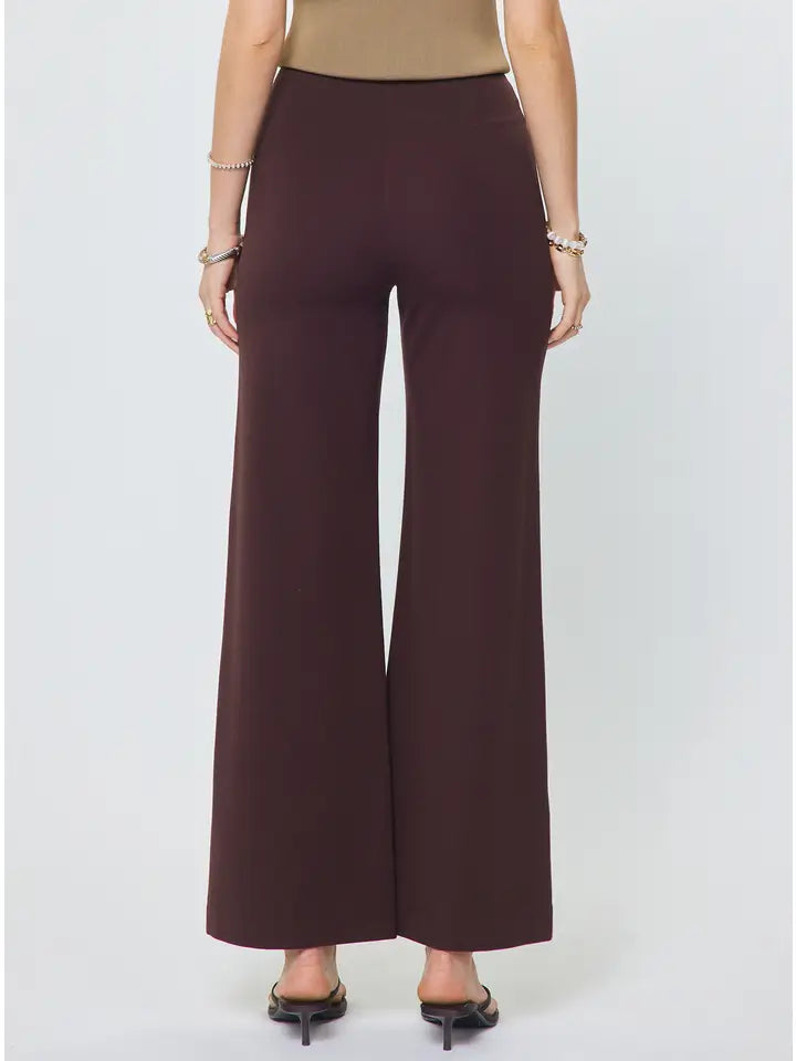Ponte High Rise Pintuck Wide Leg Pants