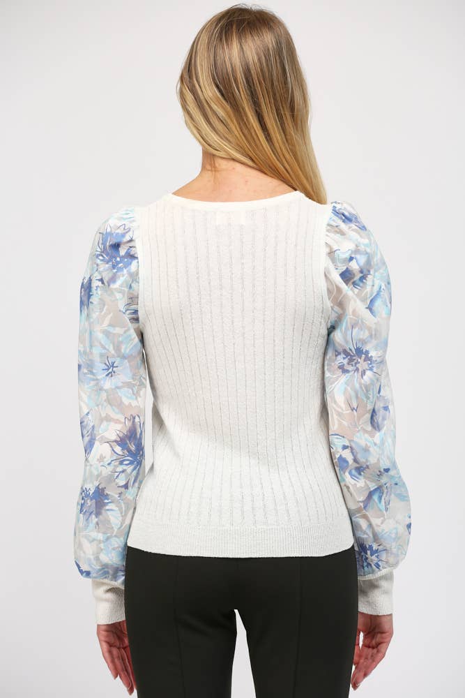 Floral Sleeve Sweater