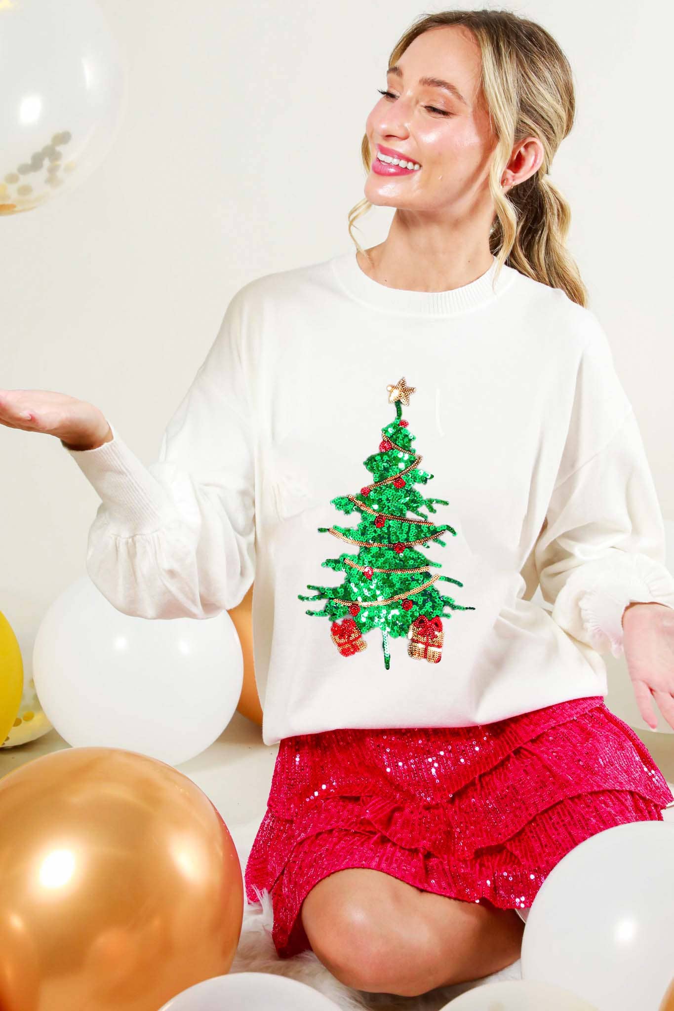 Christmas Tree Sequin Sweater