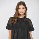 Mesh Appliqué Top - Black