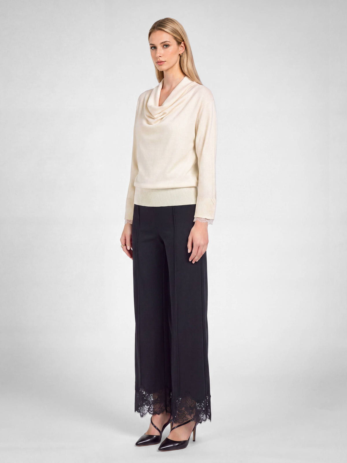 Cowl-neck Knit Sweater