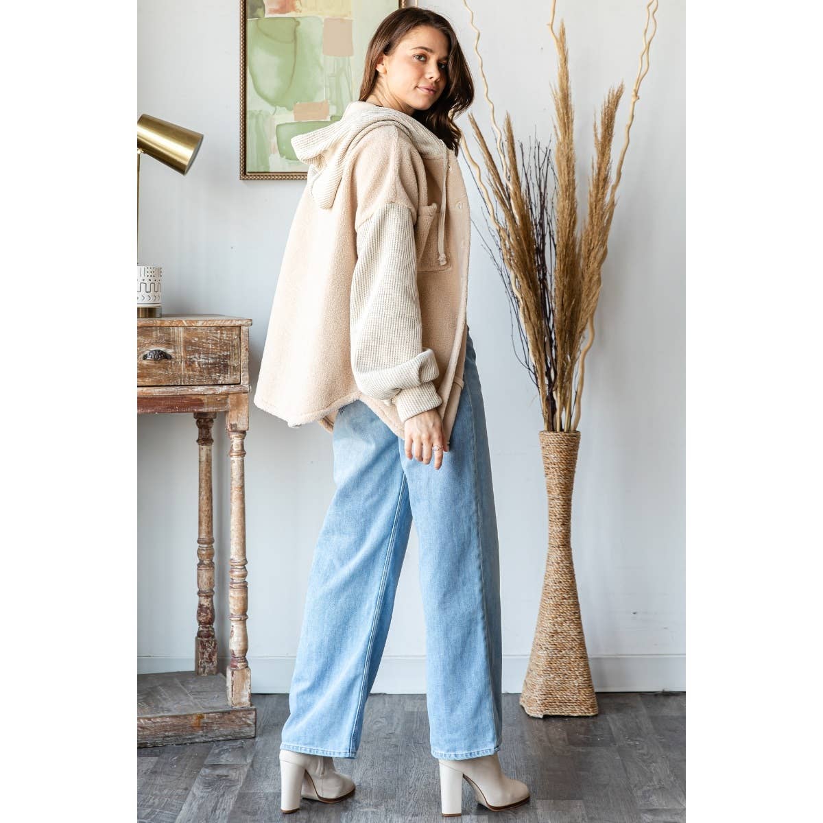 Rib Sherpha Hooded Shacket