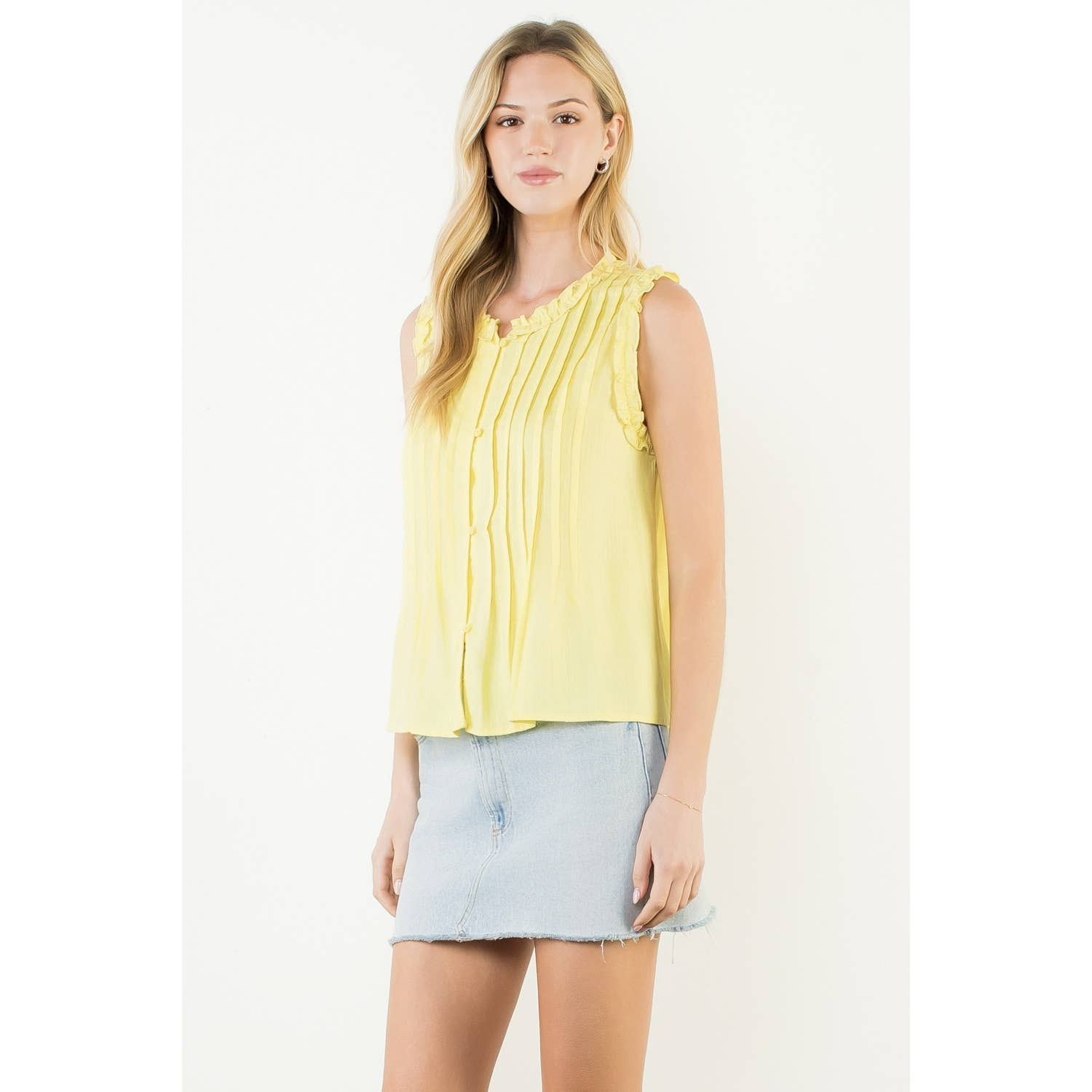 Sleeveless Ruffle Top