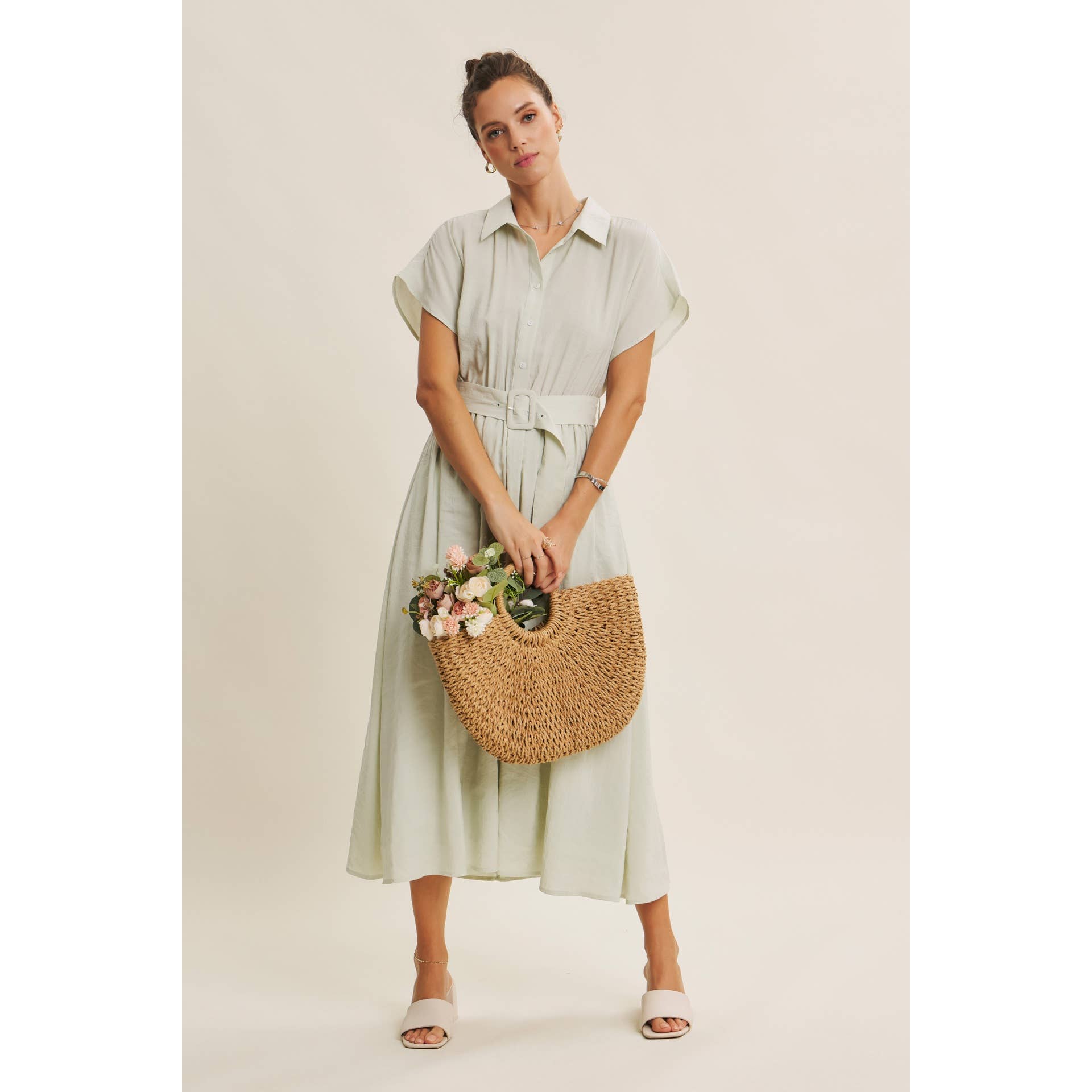 MIDI DRESS WITH BELT