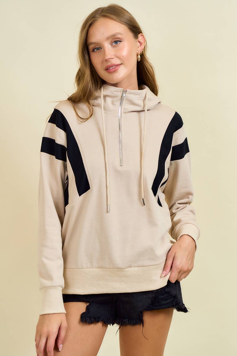 Half Zip Hoodie Sweatshirt