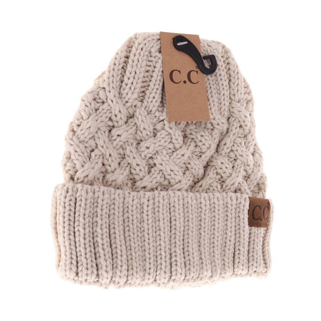 Lattice Knit Cuff Beanie