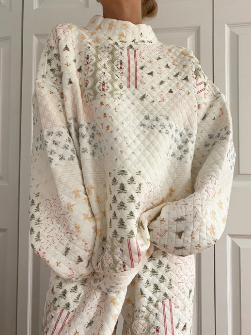 Christmas Holiday Quilted Mockneck Sweatshirt - Preorder Ships October