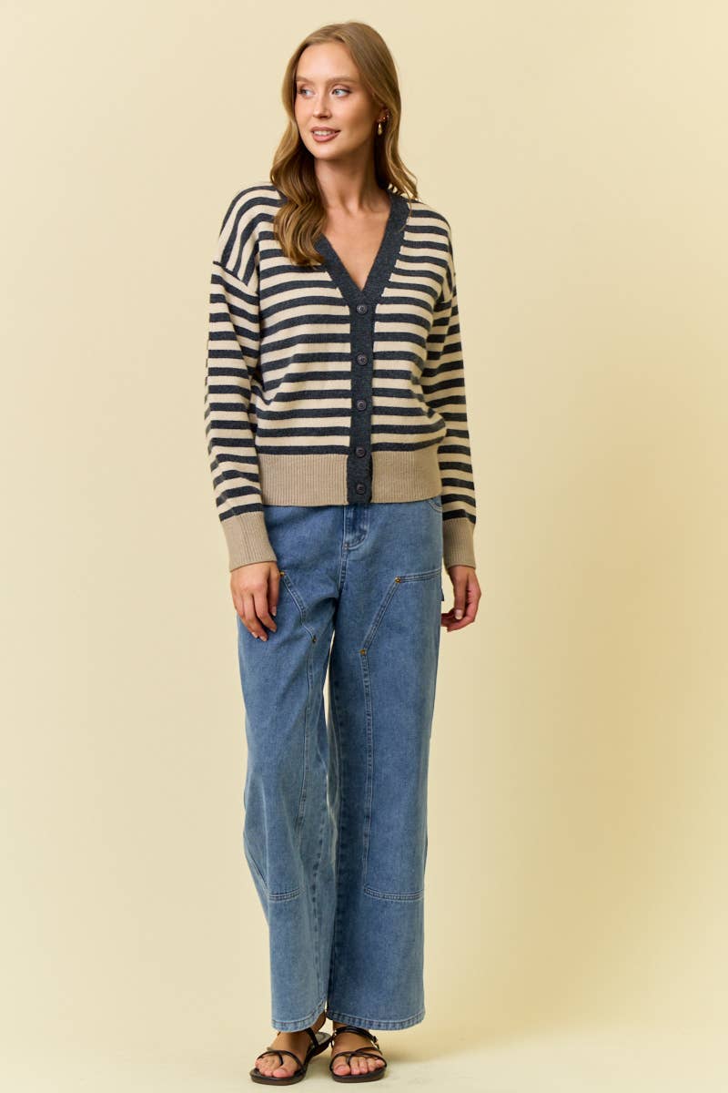 STRIPE CARDIGAN SWEATER
