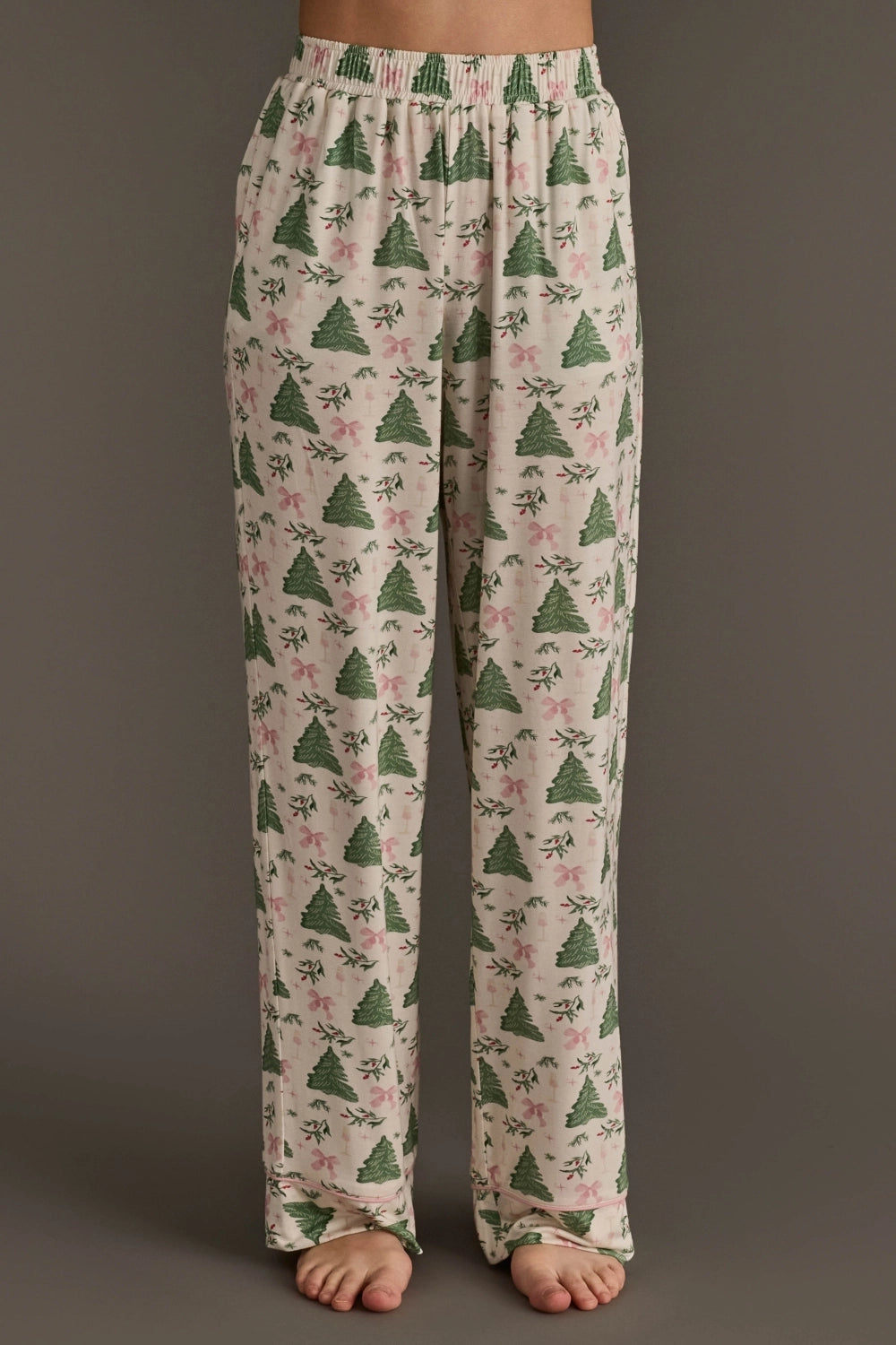 Trees & Bows Jersey Pajama Set