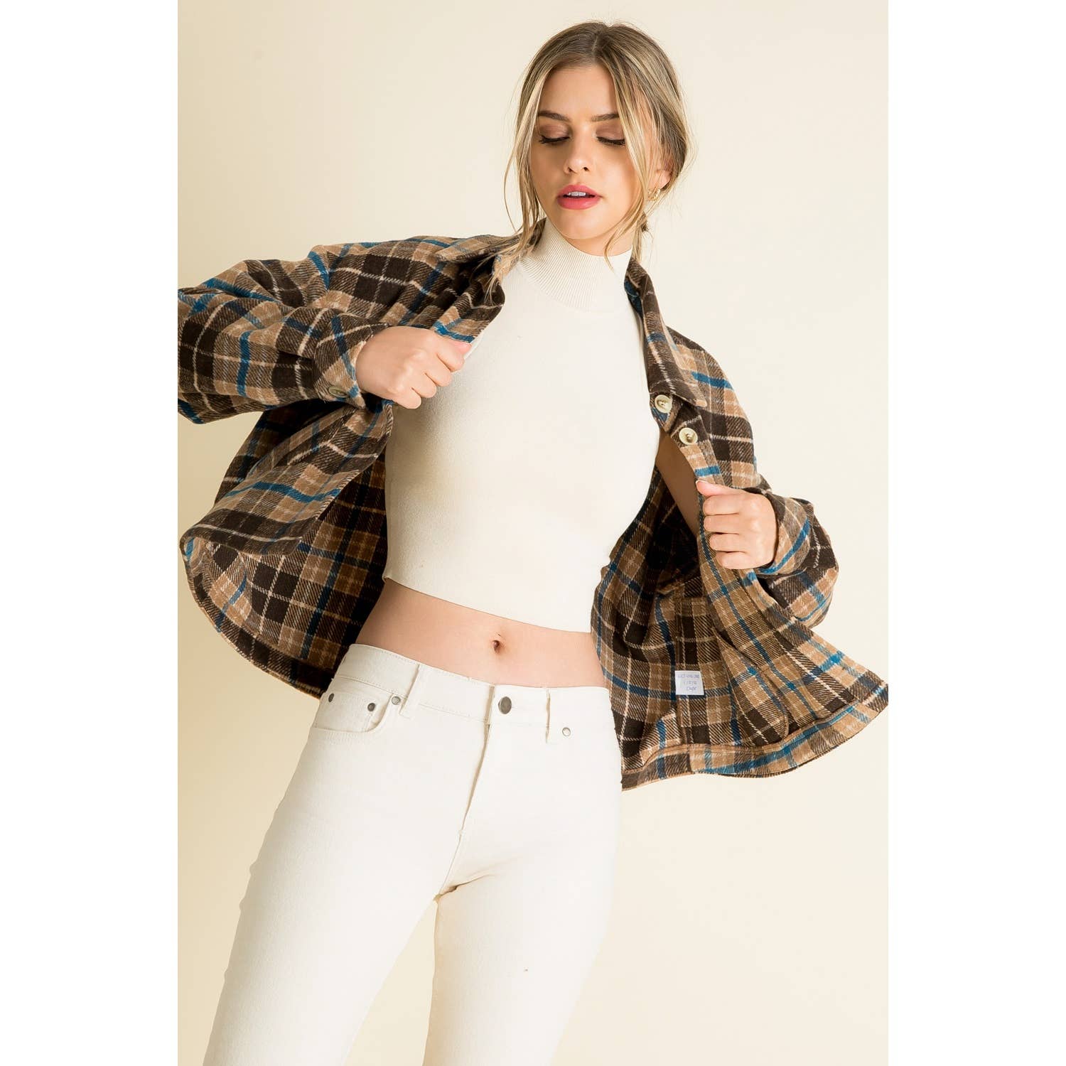 Plaid Cropped Shacket