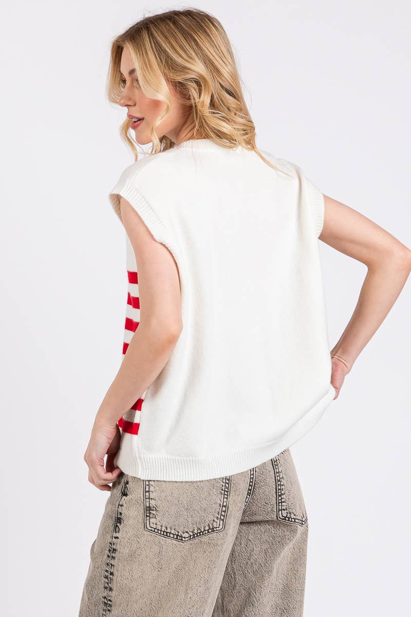 AMERICAN FLAG SWEATER VEST