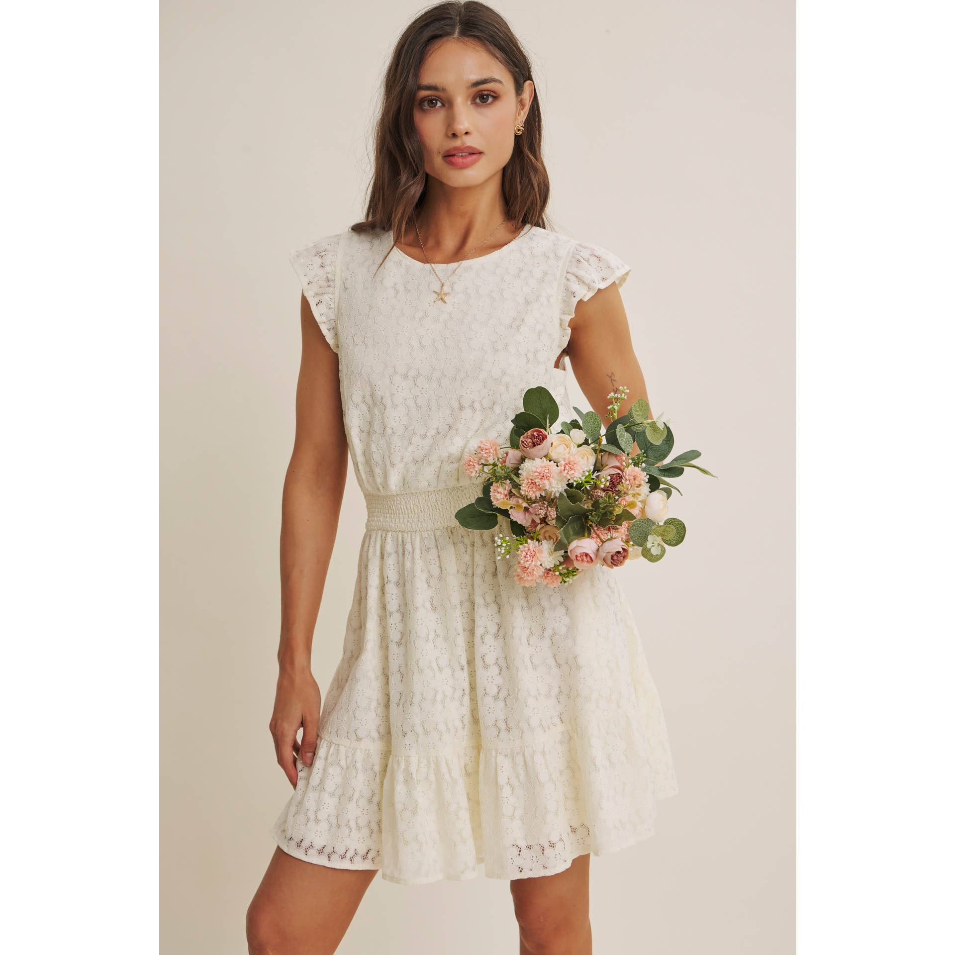DELICATE LACE MINI DRESS